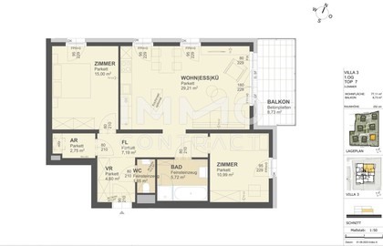 KREMSER WOHNDOMIZIL
3Zi- 77qm- Balkonwohnung, Lift, Tiefgarage, in beliebter Grünruhelage