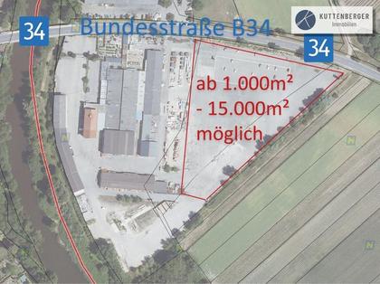 An der B34: Asphaltierte Gewerbegründe ab 1.000 - 15.000m² An der B34: Asphaltierte Gewerbegründe ab 1.000 - 15.000m²