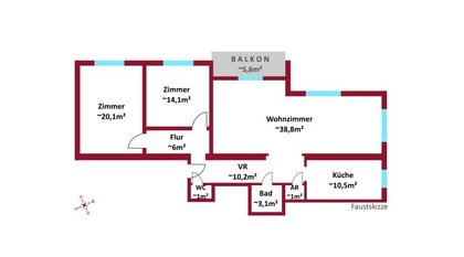 BIETERVERFAHREN! - Absolute Ruhelage mit Balkon!  - Großes Wohnzimmer ca. 39m²! - ideale Raumaufteilung! - 2 Bäder möglich!