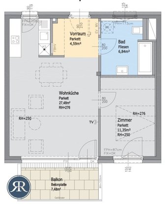 Helle 2-Zimmer Wohnung mit Balkon in Ruhelage