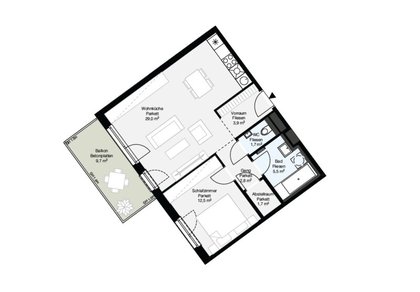 Erstbezug! Hochwertige 2-Zimmer-Wohnung mit Balkon zu vermieten!