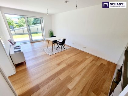 Die ideale Kleinwohnung mit Garten! Kleine Wohnung mit viel Freiraum! Traumhafter Eigengarten und Terrasse + Stylische Einbauküche + Grün wohin das Auge reicht + Luftwärmepumpe!