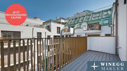 PROVISIONSFREI! LUXUS beim NASCHMARKT! Zwei-Zimmer-Erstbezug mit Balkon im 2. Dachgeschoß