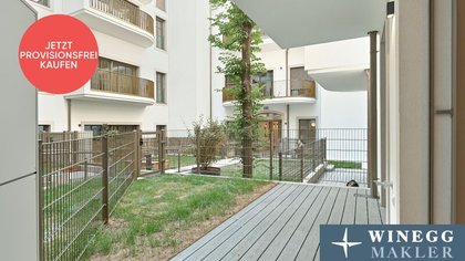 PROVISIONSFREI! ERSTBEZUG mit EIGENGARTEN und TERRASSE! Barrierefreies 2-Zimmer-Erdgeschoß in Toplage