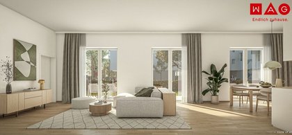 Quartier am Park: Mit modernster Technik ausgestattete Familienwohnung mit 122 m² Eigengarten + 59 m² Terrasse