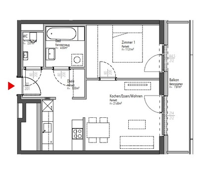 2-Zimmerwohnung mit Balkon - zur Miete - in 8020 Graz 2-Zimmerwohnung mit Balkon - zur Miete - in 8020 Graz