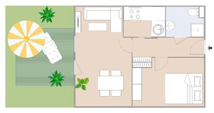 Charmante 2,5-Zimmer-Wohnung mit Garten und Terrasse Charmante 2,5-Zimmer-Wohnung mit Garten und Terrasse