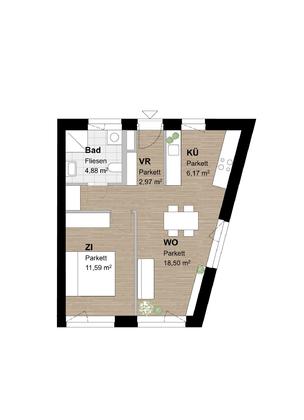Moderne 2-Zimmer-Wohnung mit Einbauküche Moderne 2-Zimmer-Wohnung mit Einbauküche