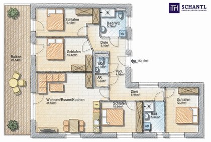 MEGA-Familienwohnung mit 4 Zimmern und zwei Bädern und Blick ins Grüne in einer ruhigen Sackstraße gelegen - 8041 Graz - PROVISIONSFREI! MEGA-Familienwohnung mit 4 Zimmern und zwei Bädern und Blick ins Grüne in einer ruhigen Sackstraße gelegen - 8041 Graz - PROVISIONSFREI!