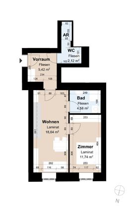 Geförderte Altbauwohnung mit 2 Zimmern und 44 m² Geförderte Altbauwohnung mit 2 Zimmern und 44 m²