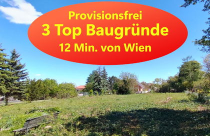 3 leistbare Top-Baugründe 564m² - 702 m² 3 leistbare Top-Baugründe 564m² - 702 m²