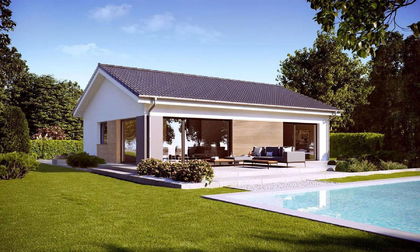 DAN-WOOD-FERTIGHAUS Bungalow SCHLÜSSELFERTIG ohne Grund